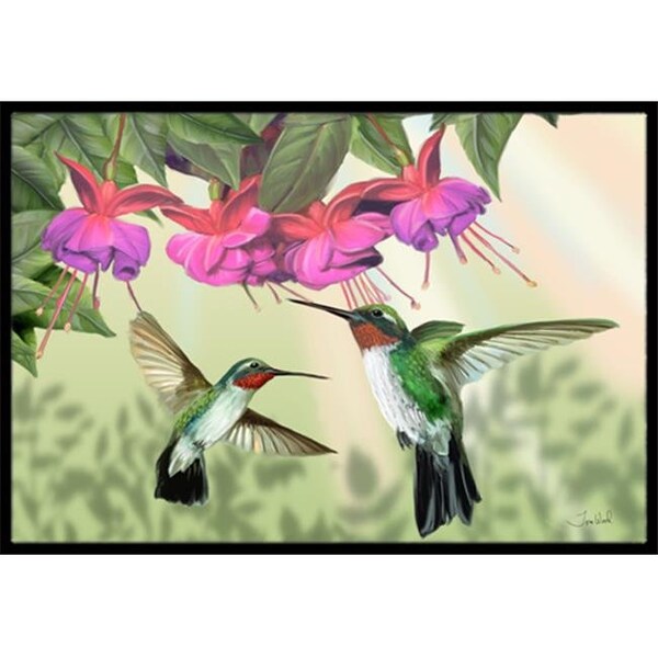 Carolines Treasures PTW2051MAT Fuchsia And Hummingbirds Indoor & Outdoor Mat, 18 x 27 in. PTW2051MAT - main